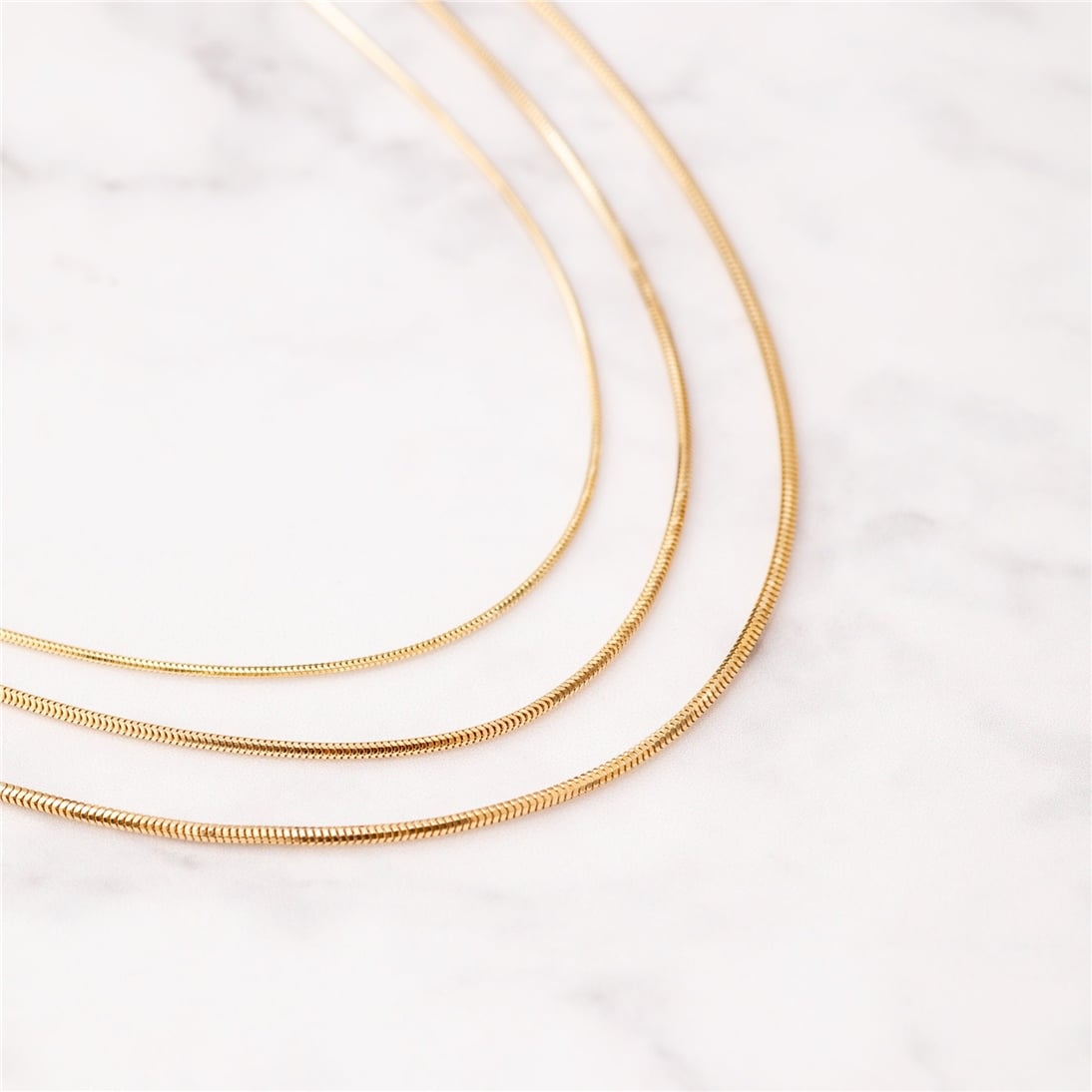 Goldstore-14K Solid Yellow Gold Snake Chain, Yellow Gold Long Snake Chain Necklace, 14 To 32 Inch Long Snake Chain Layering Necklace