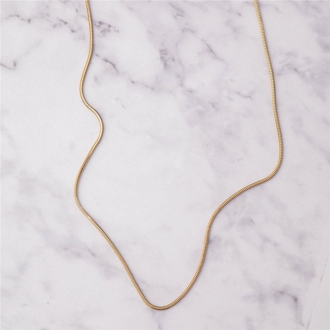 Goldstore-14K Solid Yellow Gold Snake Chain, Yellow Gold Long Snake Chain Necklace, 14 To 32 Inch Long Snake Chain Layering Necklace