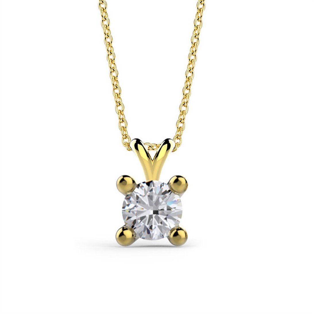 Goldstore-3.00 mm Zirkon Tektaş Kolye
