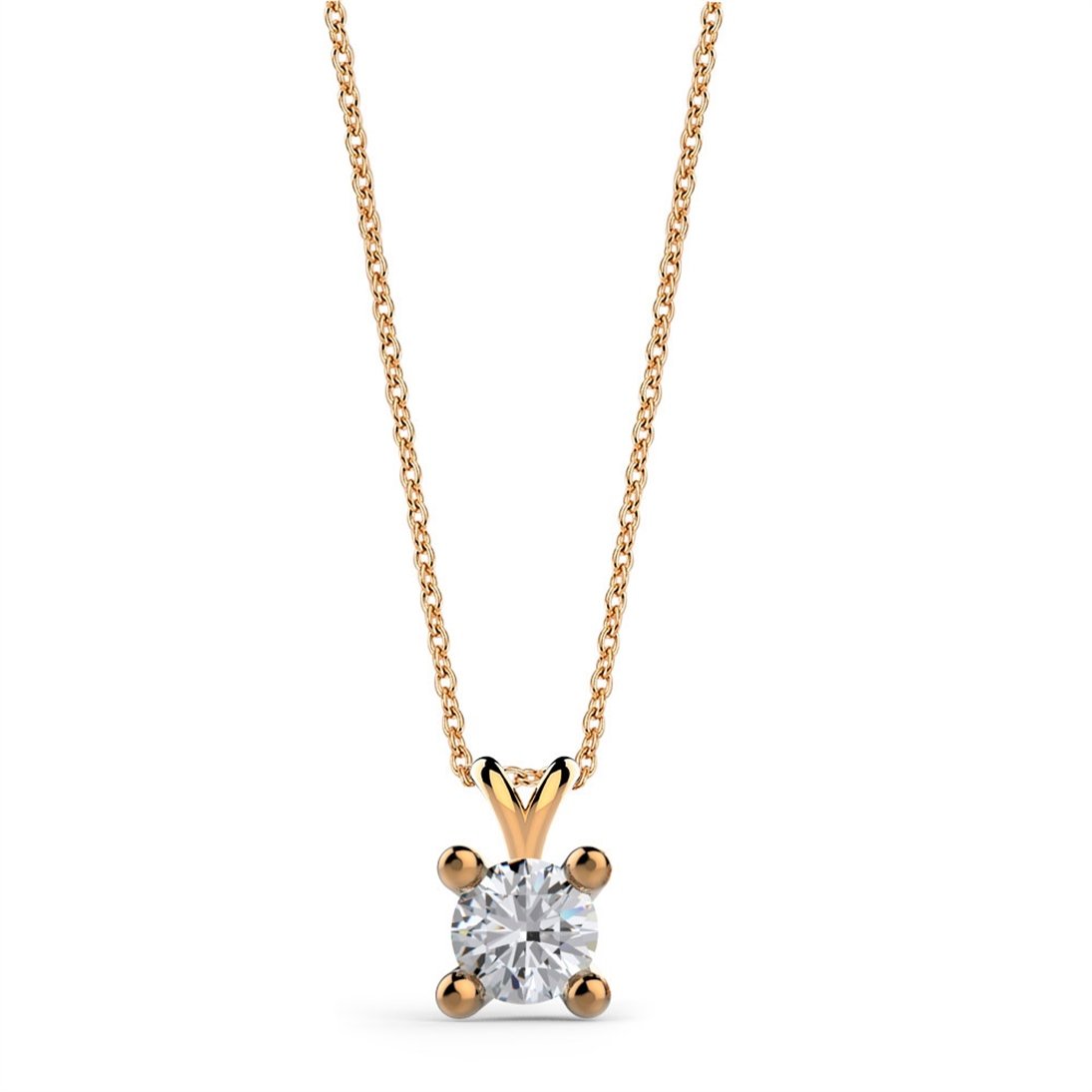 Goldstore-3.00 mm Zirkon Tektaş Kolye
