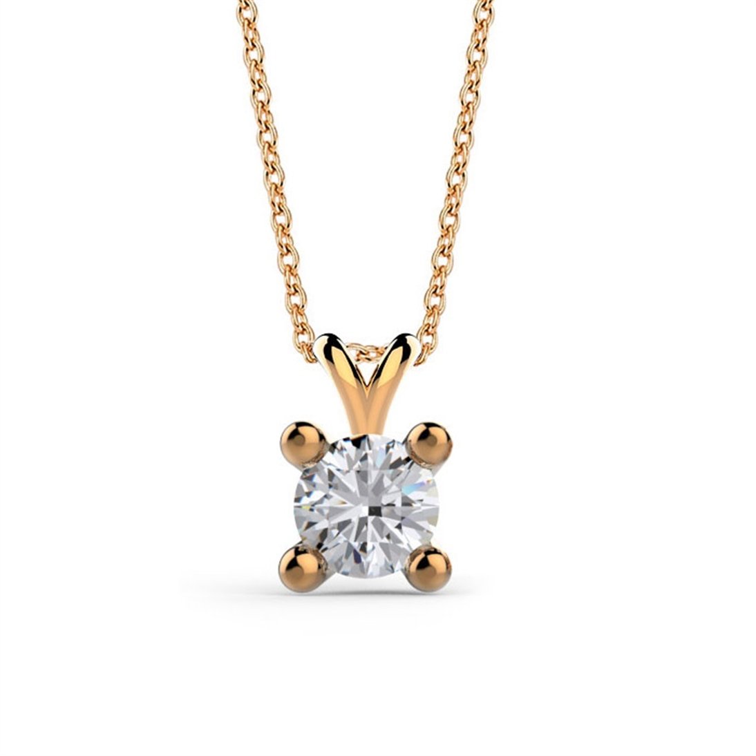 Goldstore-3.00 mm Zirkon Tektaş Kolye
