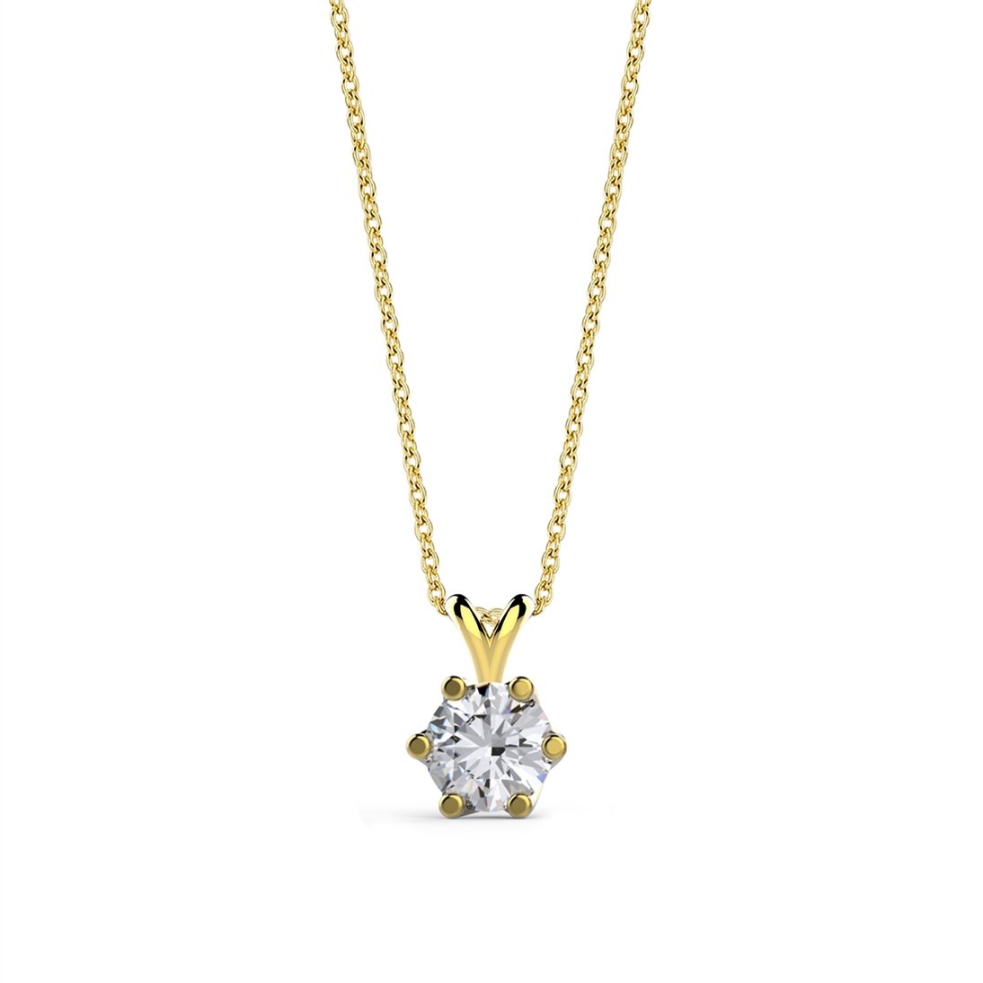 Goldstore-4.00 mm Zirkon Tektaş Kolye