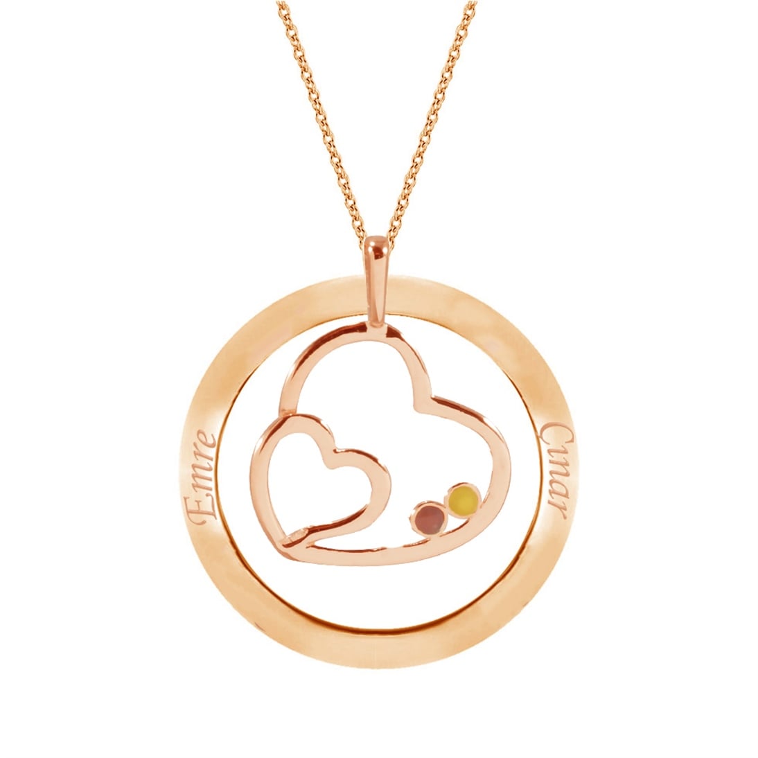 Goldstore-Ailem Kalp İsim Kolye