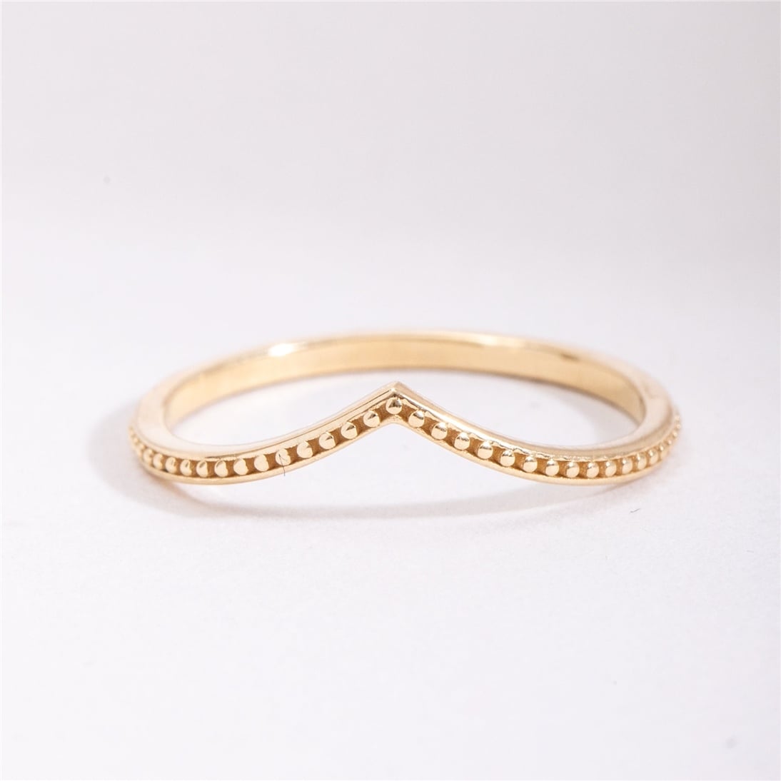 Goldstore-Chevron Ring 14k 18k Solid Gold, Minimalist  Stacking Ring, Dainty Everyday Band Ring, Knuckle Pinky Ring For Couples Gift For Valentine