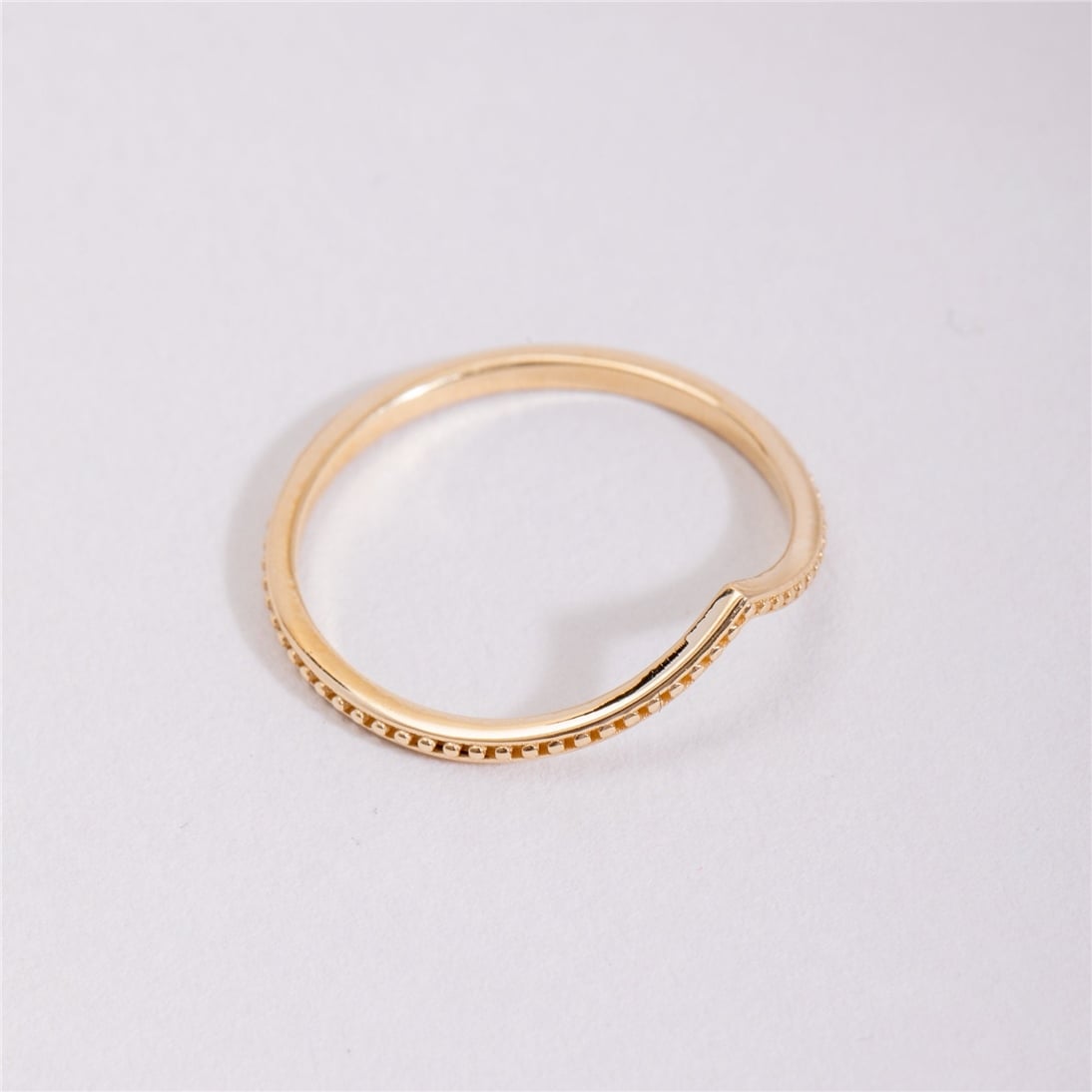 Goldstore-Chevron Ring 14k 18k Solid Gold, Minimalist  Stacking Ring, Dainty Everyday Band Ring, Knuckle Pinky Ring For Couples Gift For Valentine