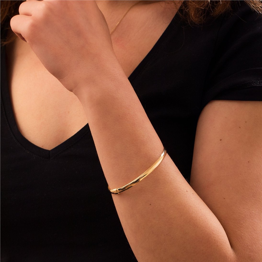 Goldstore-Custom Engrave Hinged Bangle 14k Real Gold, Personalize Name Date Coordinate Hinged Bracelet, Elegant Customized Bangle Perfect Gift for Her