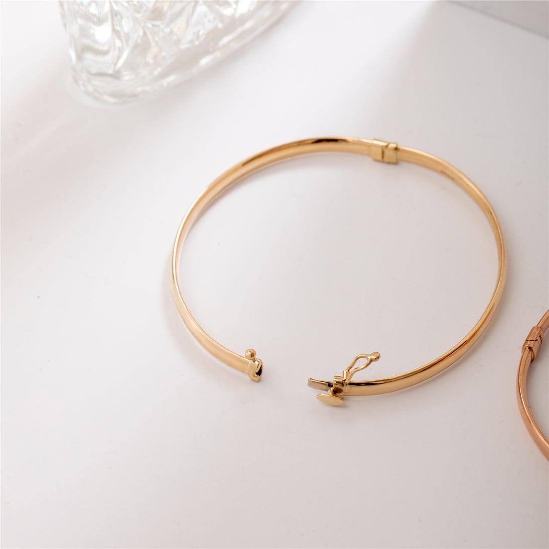 Goldstore-Custom Engrave Hinged Bangle 14k Real Gold, Personalize Name Date Coordinate Hinged Bracelet, Elegant Customized Bangle Perfect Gift for Her