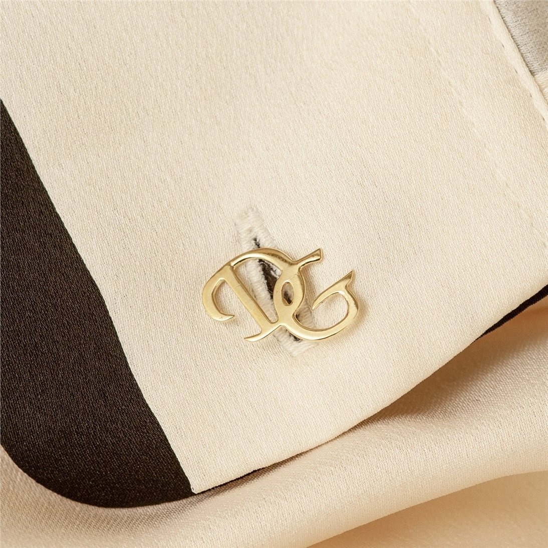 Goldstore-Custom Initial 14K 18K Solid Gold Cufflinks, Personalized Wedding Letters Cufflinks, Bespoke Alphabet cuff links for Groom, for Dad for Him