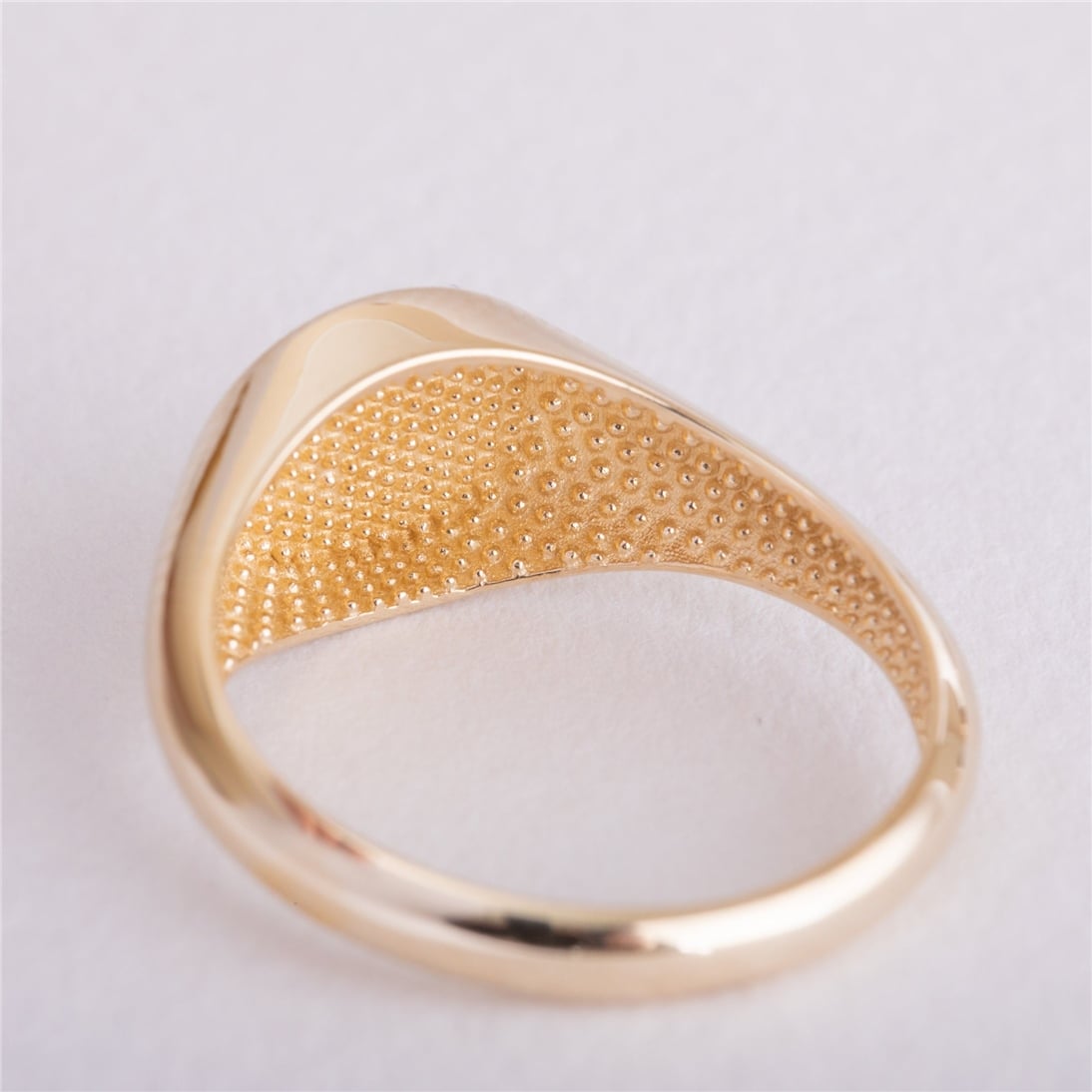 Goldstore-Custom Initial Engraved Signet Ring in 14K 18K Solid Gold, Personalize Letter Signet Circle Gold Ring Available in Gold Rose and White Gold