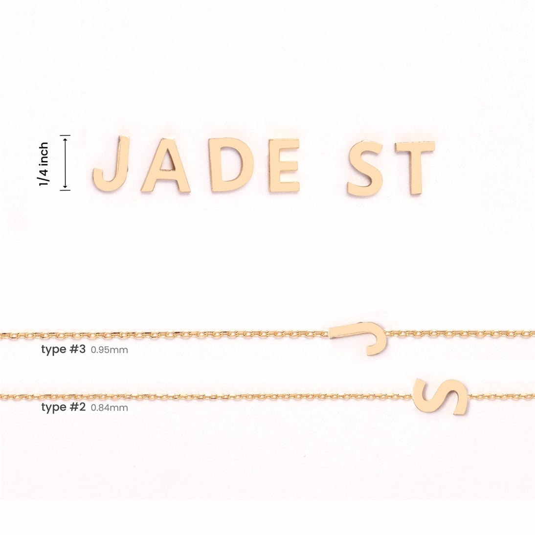 Goldstore-Custom Initial Word Solid Gold Necklace, 14k Real  Gold Initial Letter Necklace, Personalized Multiple Letters Charm Necklace Gift For Her