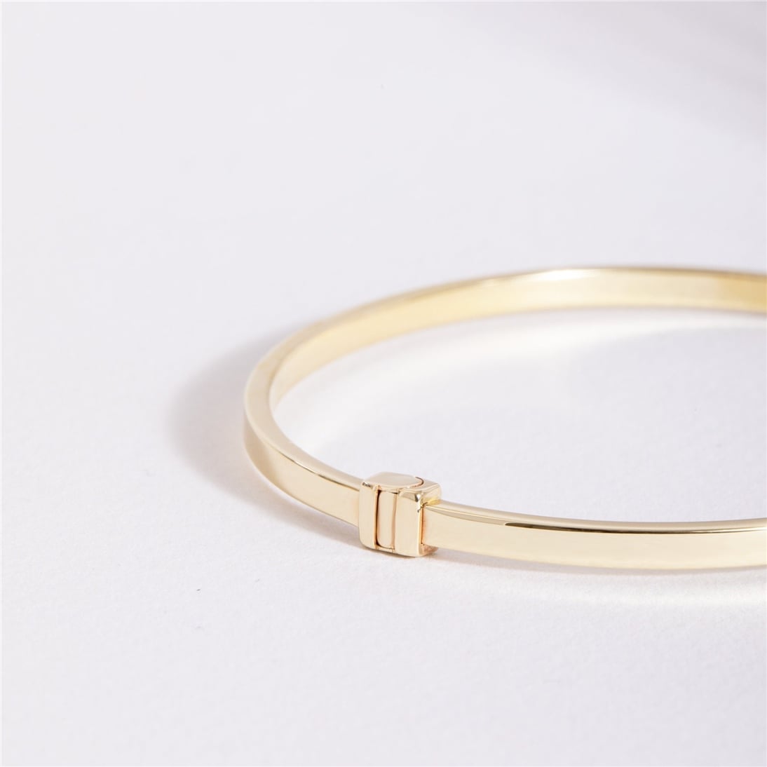 Goldstore-Hinged Bracelet 14K Solid Gold, Custom Name Date Engraved Plain Gold Bangle, Stacking Solid Gold Cuff, Personalized Engrave Bangle Bracelet