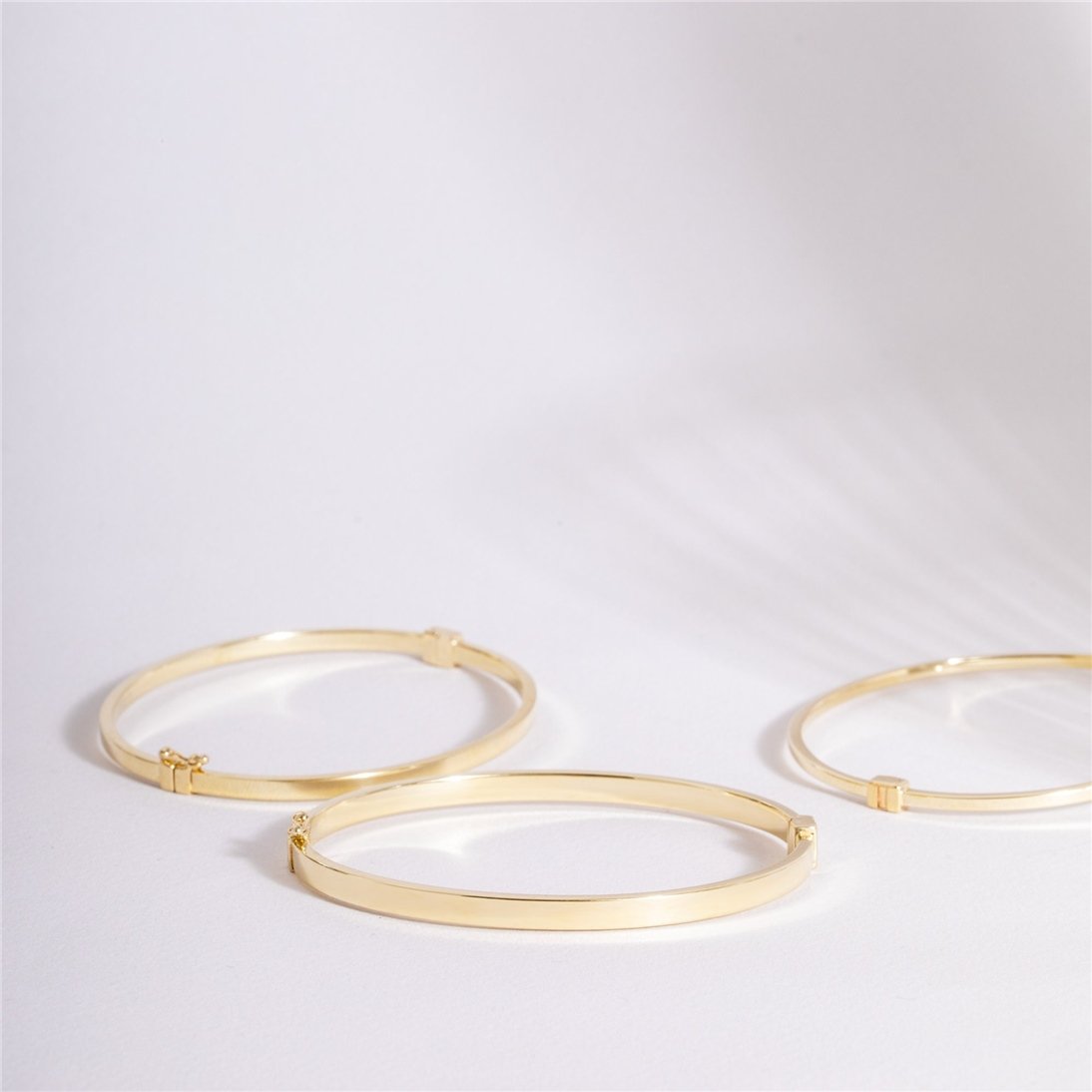 Goldstore-Hinged Bracelet 14K Solid Gold, Custom Name Date Engraved Plain Gold Bangle, Stacking Solid Gold Cuff, Personalized Engrave Bangle Bracelet