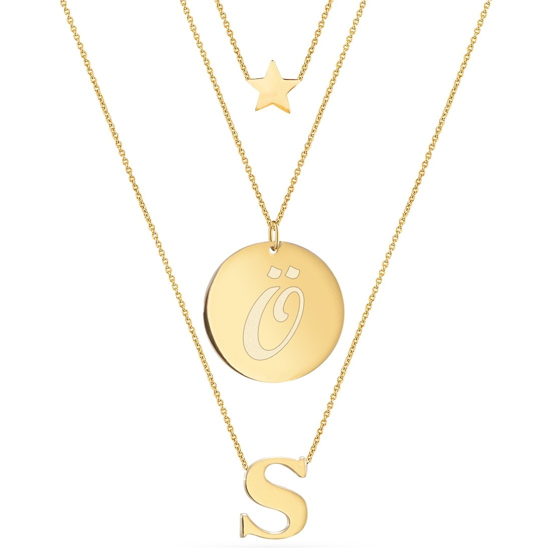 Goldstore-İkili Harf Kolye