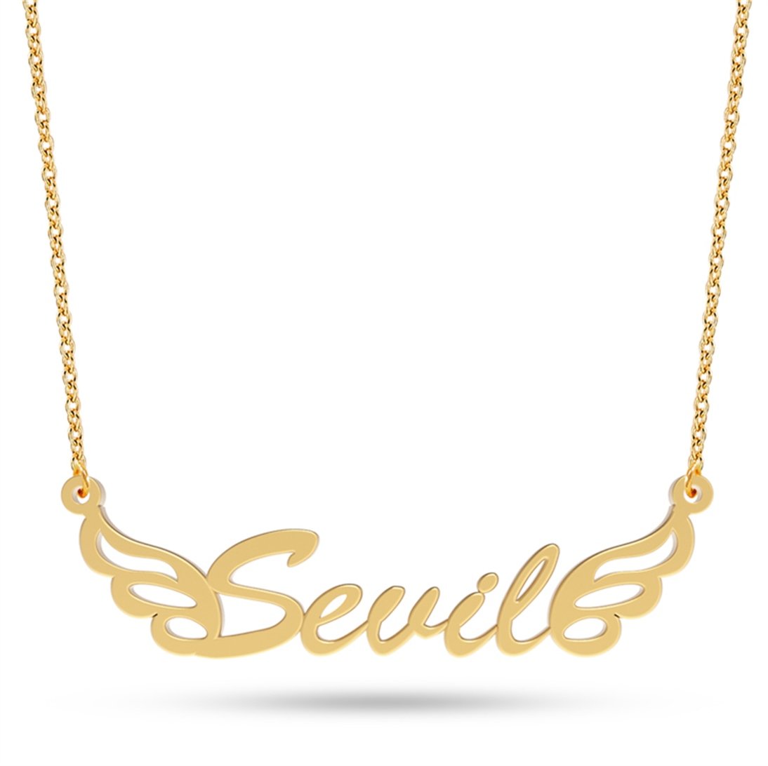 Goldstore-İsimli Melek Kanadı Kolye
