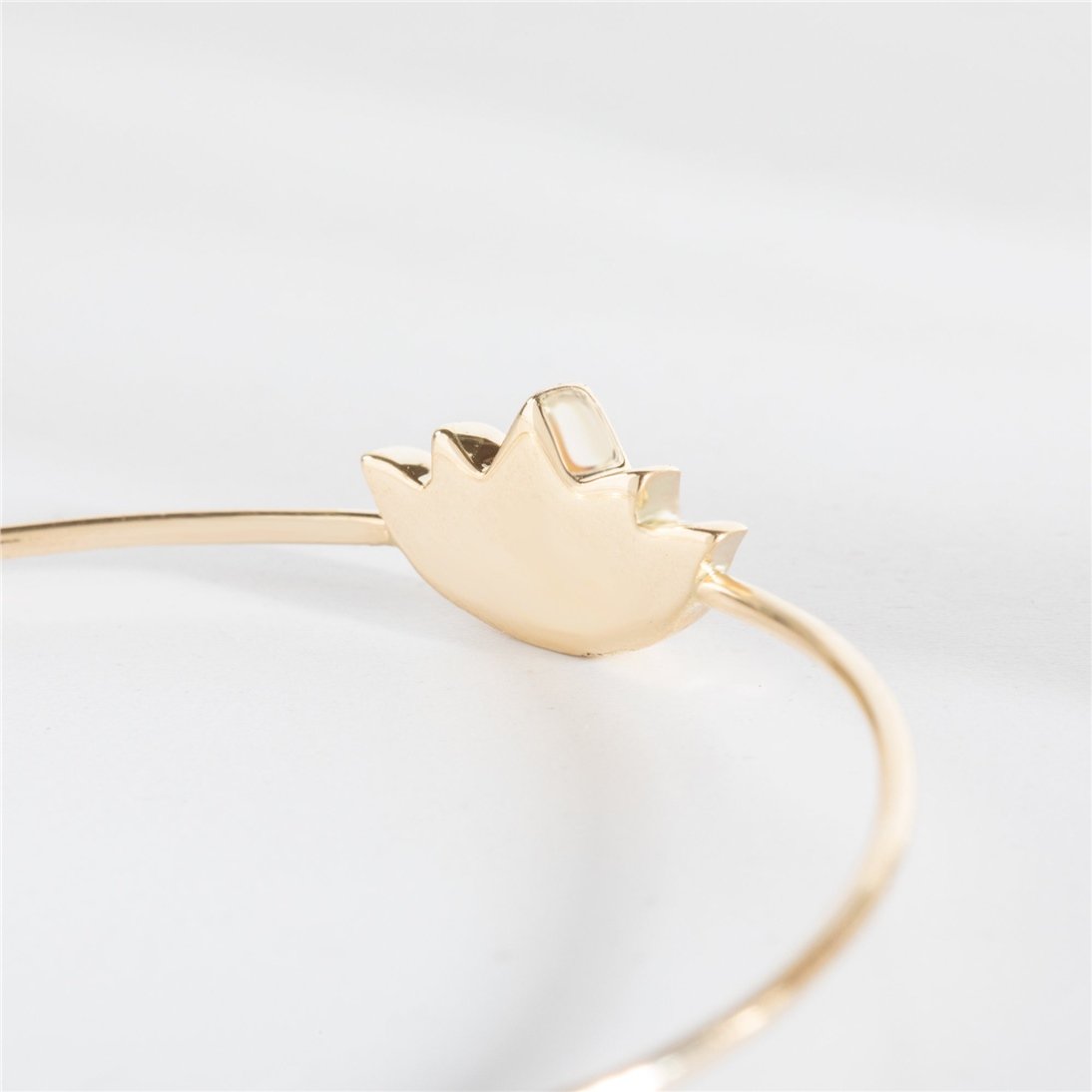 Goldstore-Lotus Flower Urn Bangle Memorial Bracelet 14K 18K Solid Gold, Stylish Custom Letter Engraved Dainty Zen Flower Urn Bangle, Bangle For Ashes
