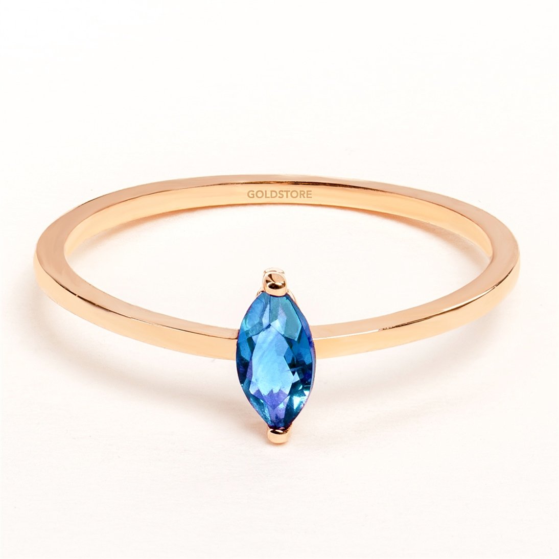 Goldstore-Markiz Mavi Topaz Taşlı Yüzük