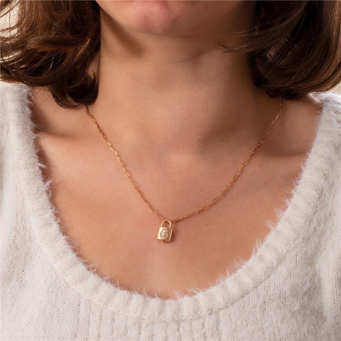 Goldstore-Padlock Diamond Initial Urn Pendant 14K 18K Solid Gold, Custom Paved Initial Lock Urn Necklace Stone Option, Cremation Keepsake Ash Holder