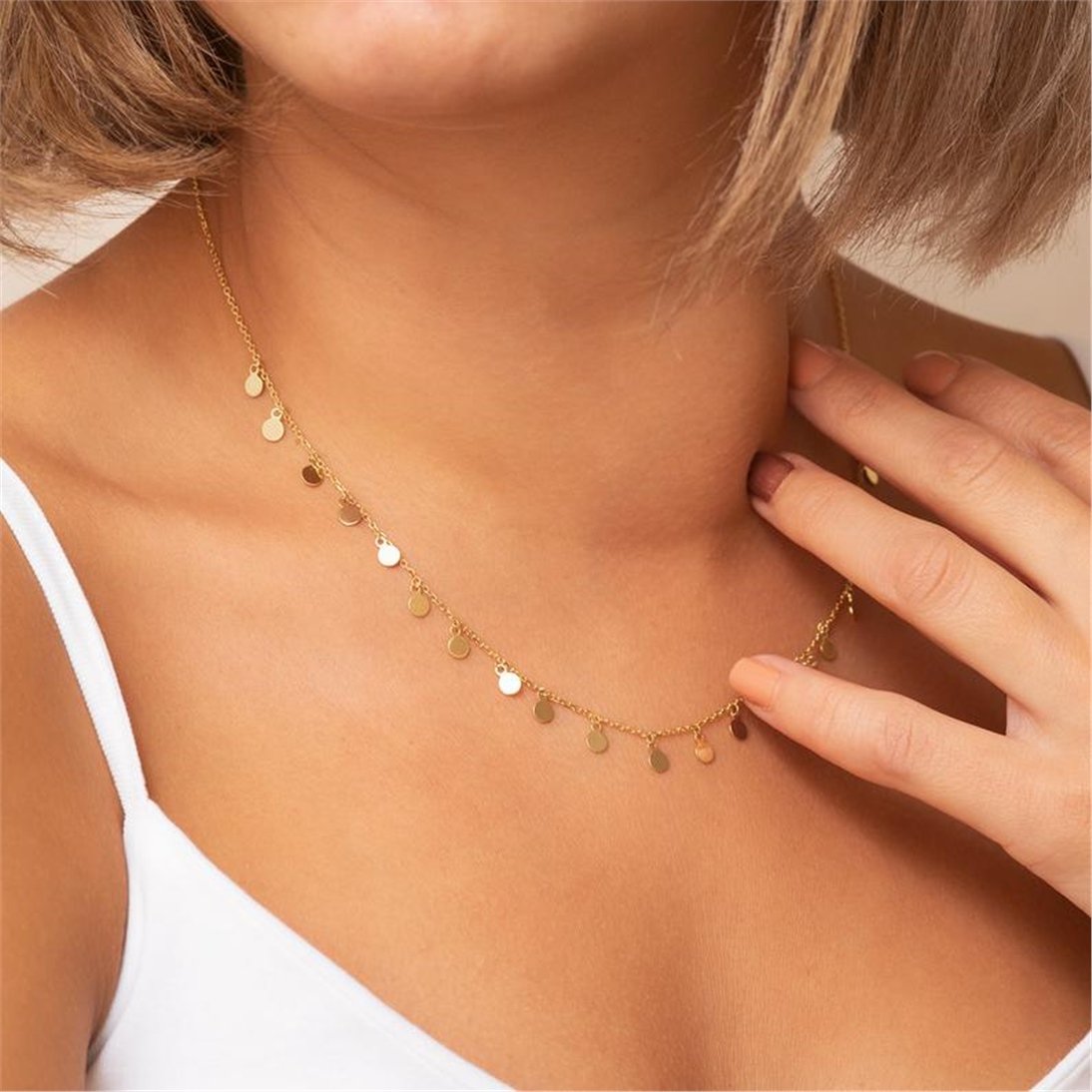 Goldstore-Sallantılı Disk Kolye