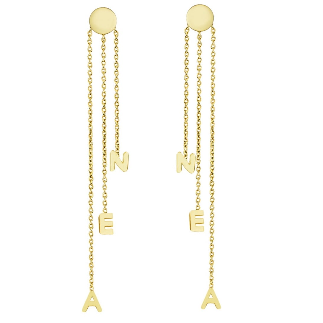 Goldstore-Sallantılı Harf Küpe