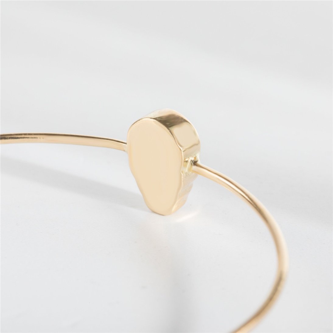 Goldstore-Skull Cremation Bangle Bracelet 14K 18K Solid Gold, Dainty Custom Initial Engrave Gothic Style Urn Bangle, Personalized Skull Shape Bracelet