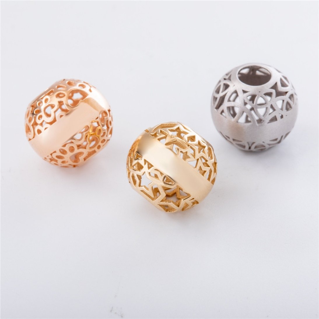 Goldstore-Star Pattern Galaxy Sphere Ball Urn 14K 18K Real Gold Pendant, Personalized Caged Star Cremation Necklace, Custom Name Initial Date Pendant