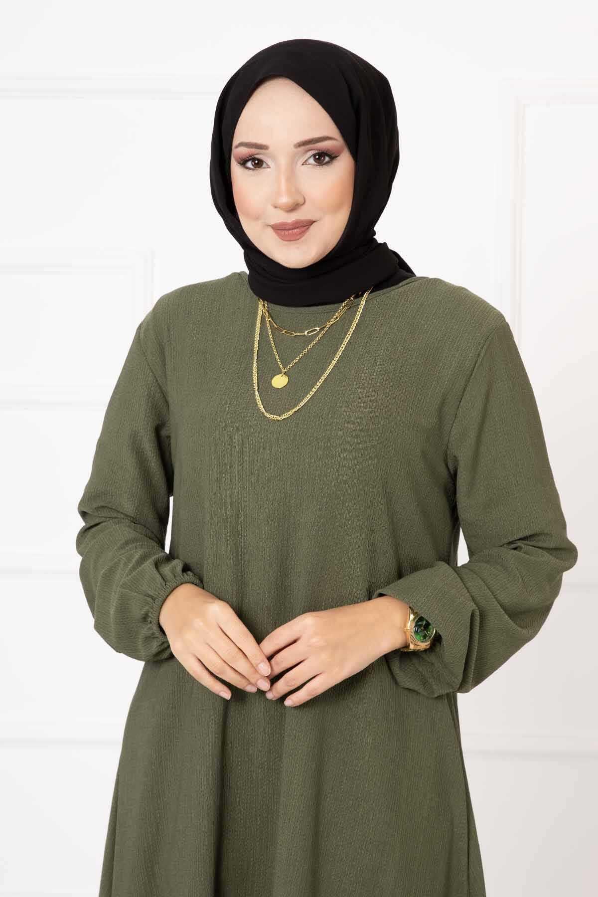 Asimetrik Tunik Haki