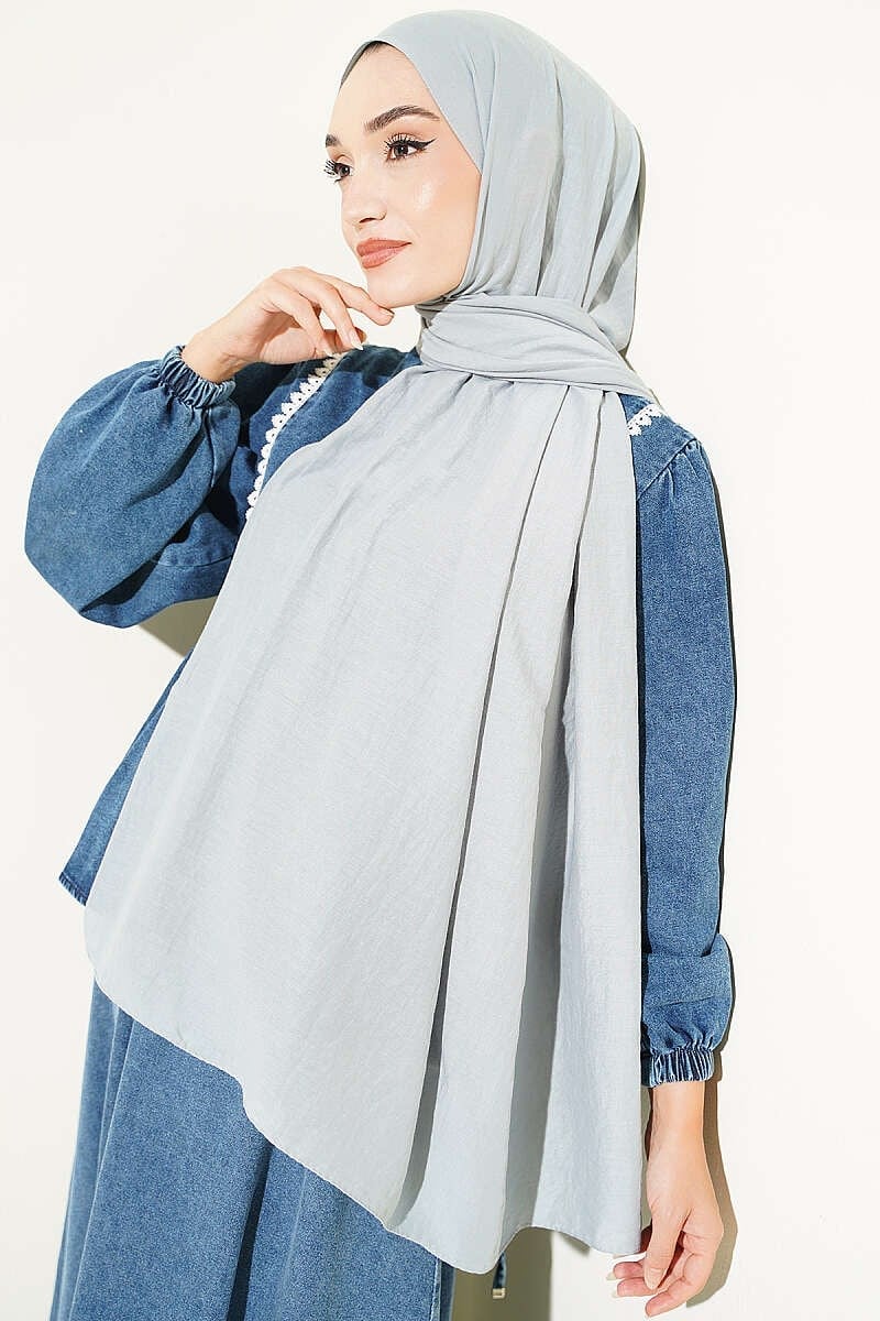 Basic Ayrobin Şal Soğuk Gri