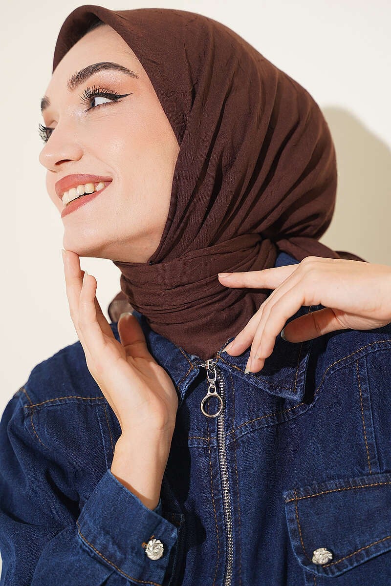 Basic Bambu Kraş Eşarp Acı Kahve