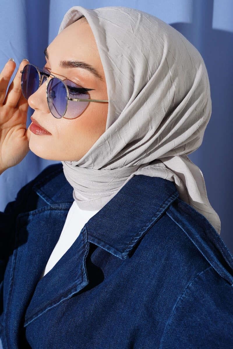 Basic Bambu Kraş Eşarp Gümüş