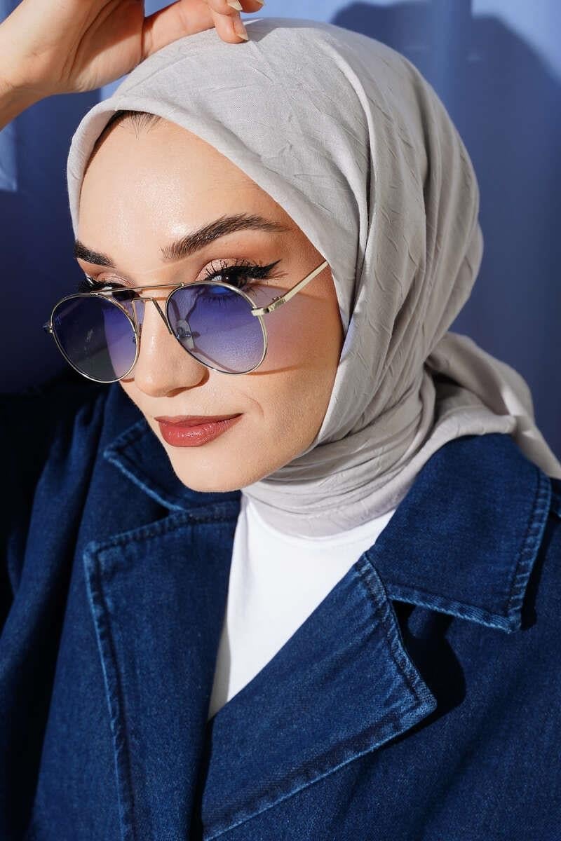 Basic Bambu Kraş Eşarp Gümüş