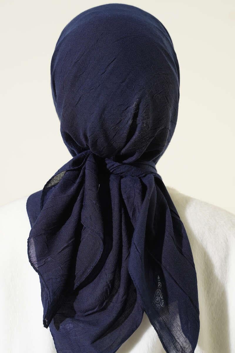 Basic Bambu Kraş Eşarp Koyu Lacivert