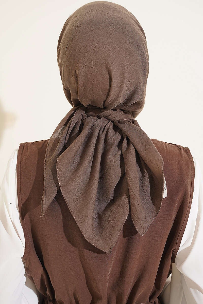 Basic Bambu Kraş Eşarp Koyu Vizon