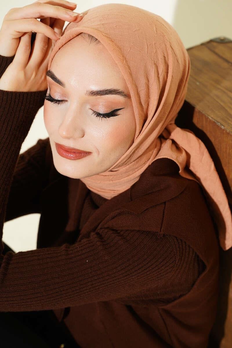 Basic Bambu Kraş Eşarp Latte