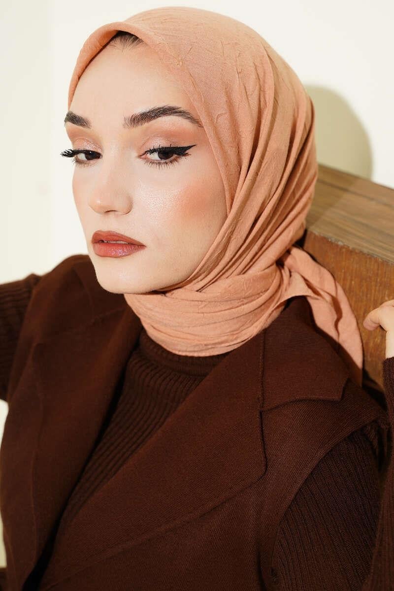 Basic Bambu Kraş Eşarp Latte