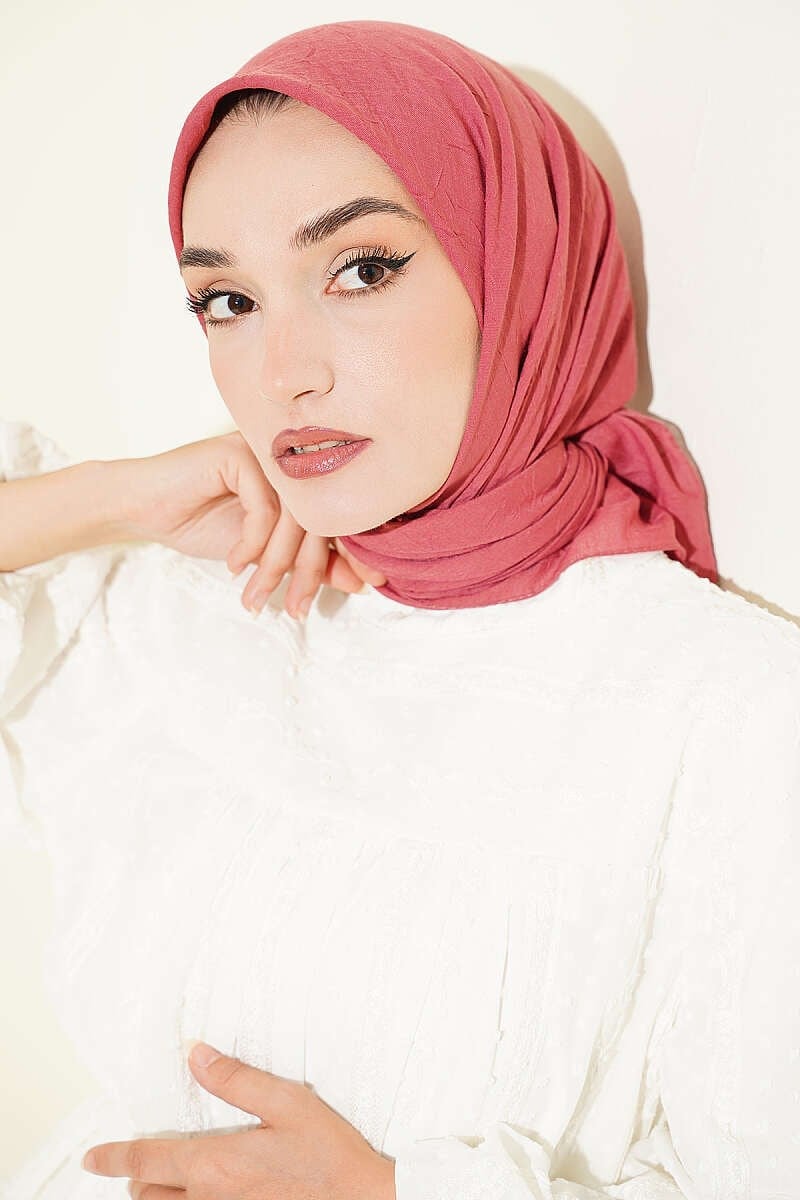 Basic Bambu Kraş Eşarp Nar Çiçeği