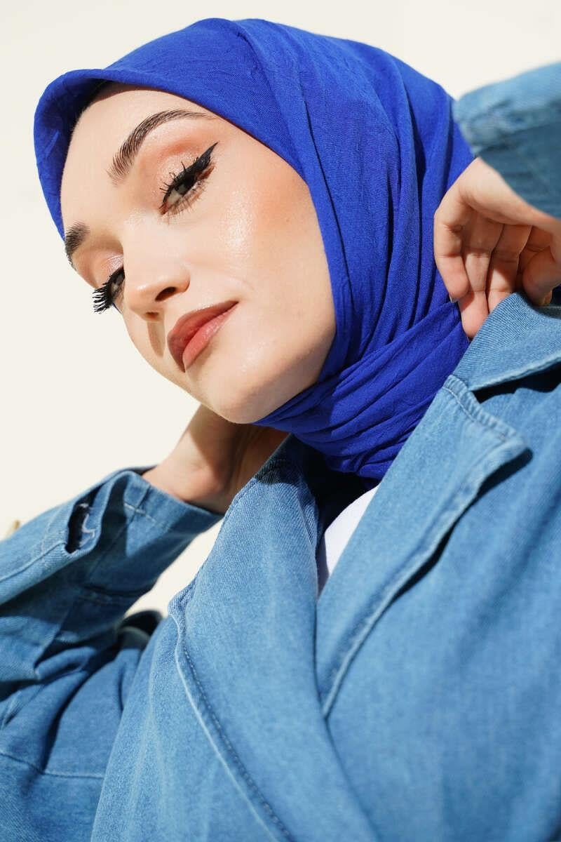 Basic Bambu Kraş Eşarp Saks