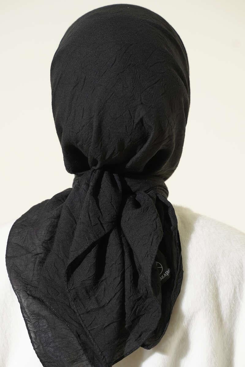 Basic Bambu Kraş Eşarp Siyah