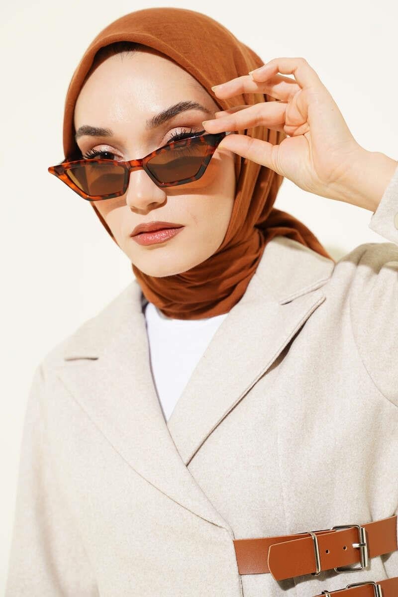 Basic Bambu Kraş Eşarp Taba