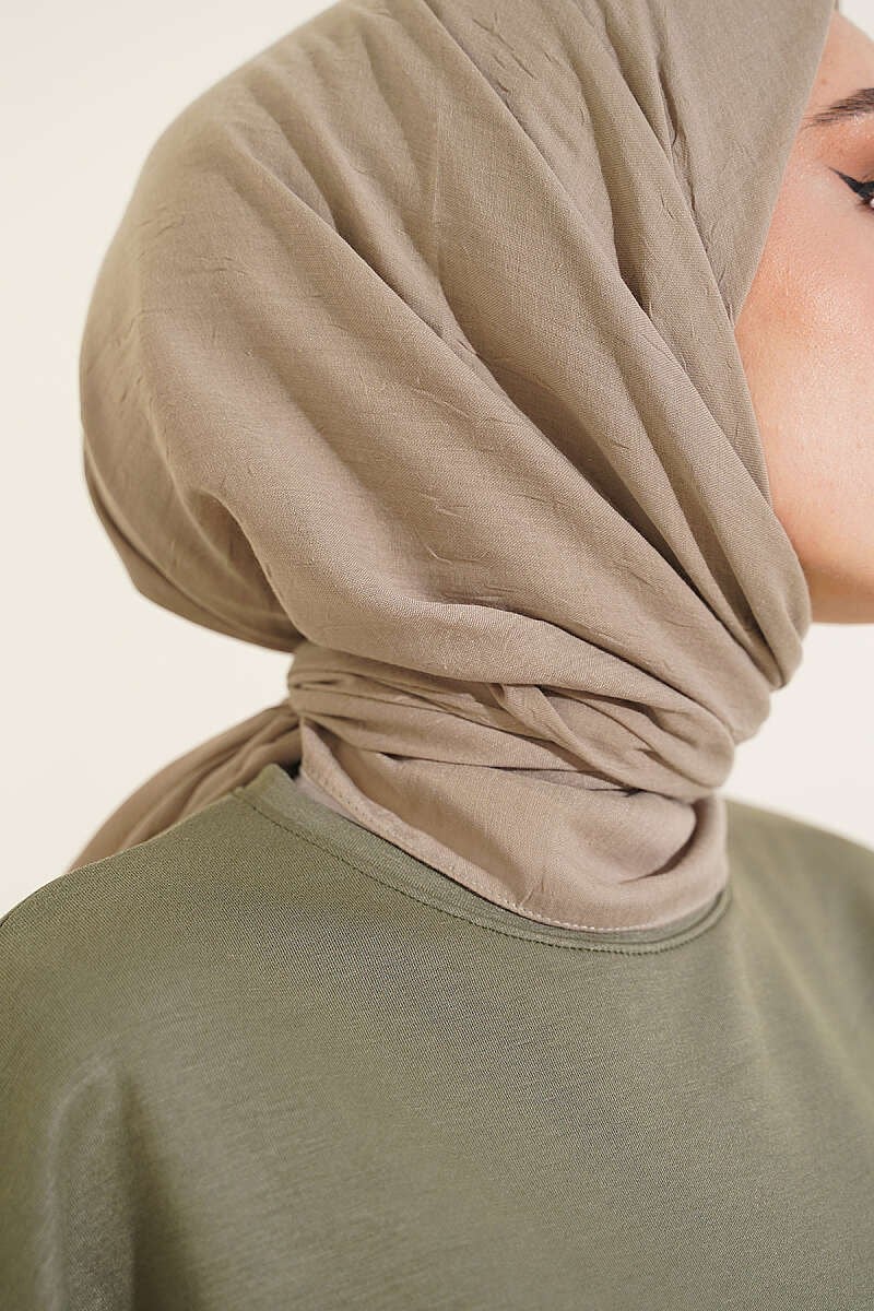 Basic Bambu Kraş Eşarp Taş Gri