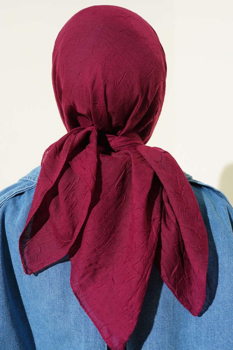 Basic Bambu Kraş Eşarp Vişne