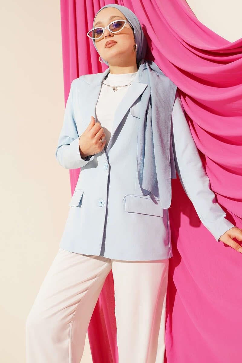 Basic Cepli Ceket Mavi