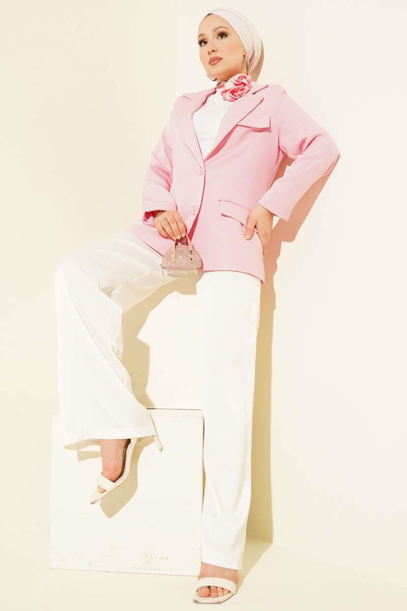 Basic Cepli Ceket Pembe
