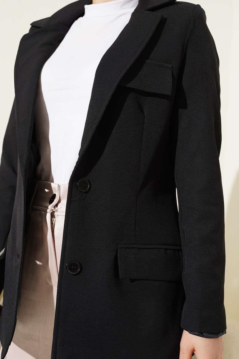 Basic Cepli Ceket Siyah