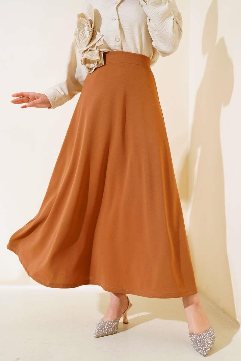 Basic Kloş Etek Taba