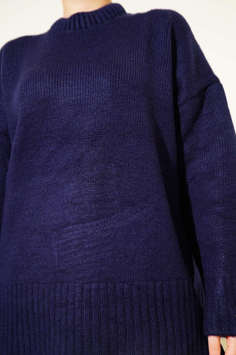 Basic Oversize Triko Tunik Lacivert