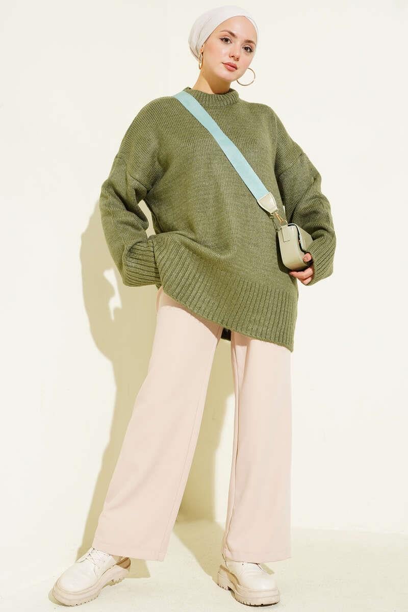 Basic Oversize Triko Tunik Nefti