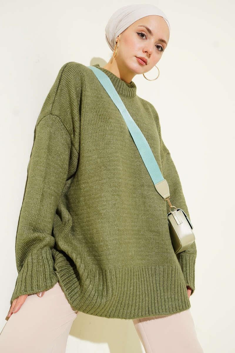 Basic Oversize Triko Tunik Nefti