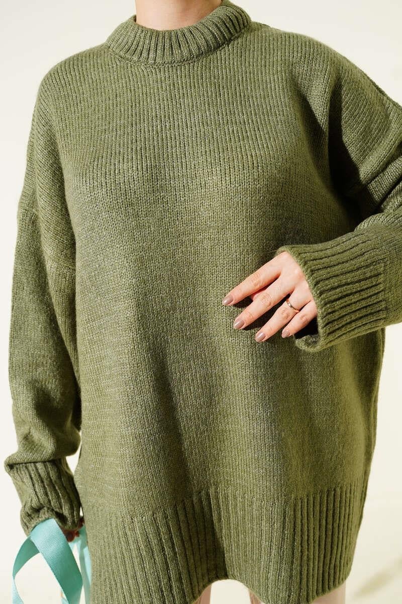 Basic Oversize Triko Tunik Nefti