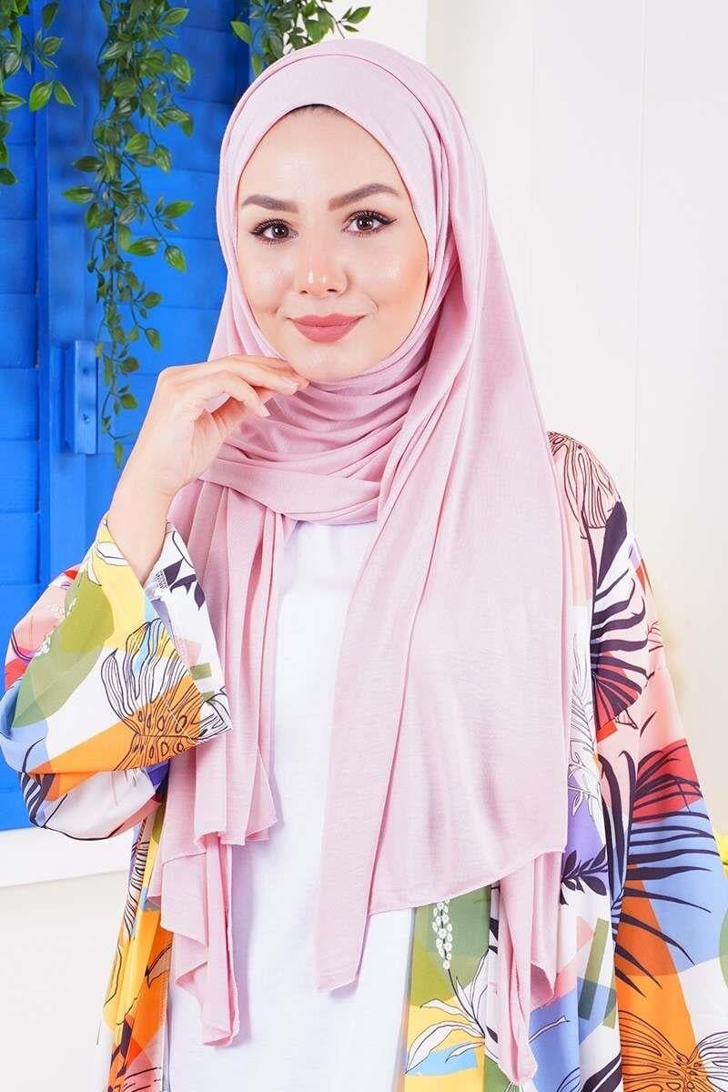 Basic Penye Şal Toz Pembe