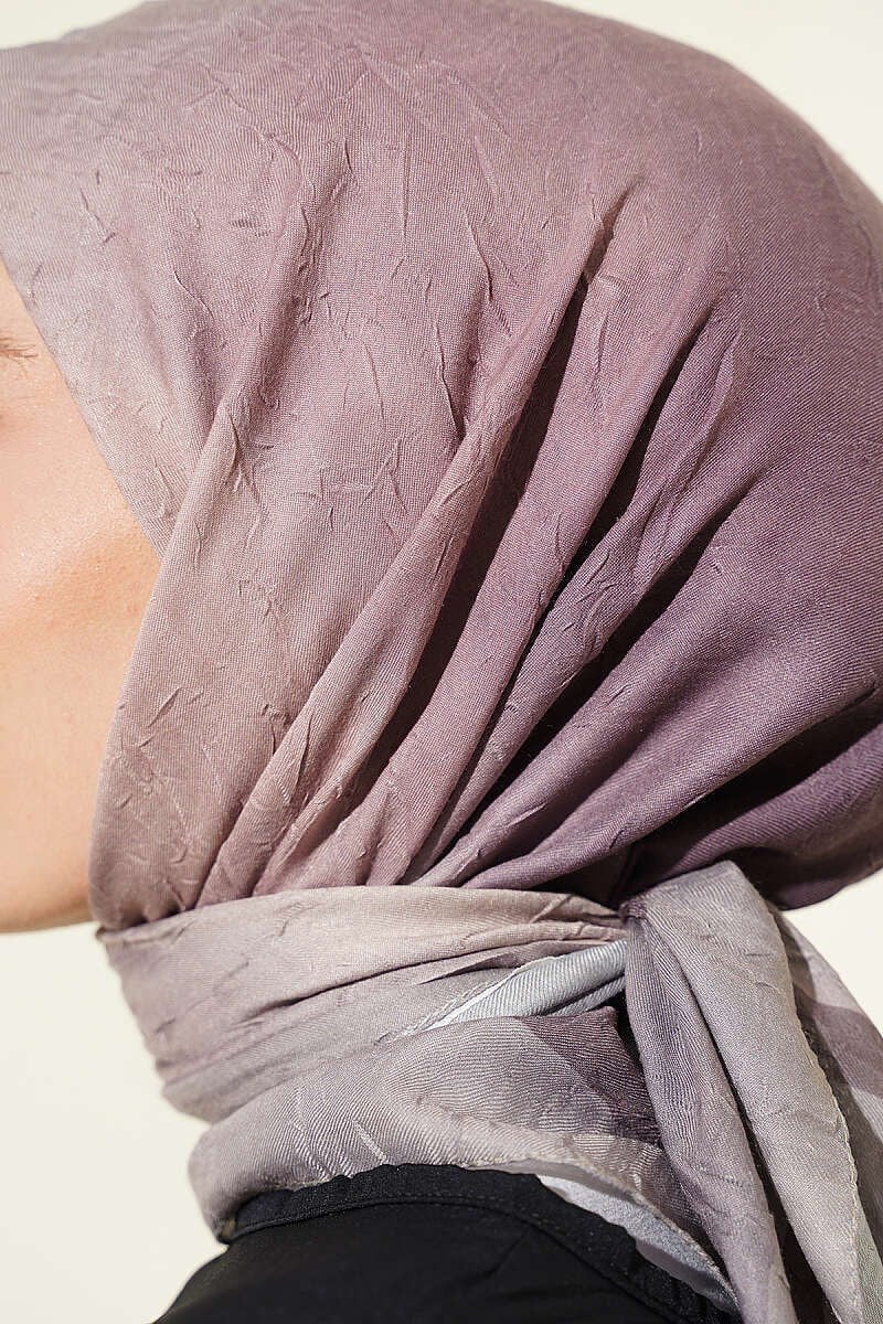 Batik Desen Bambu Kraş Eşarp Açık Vizon
